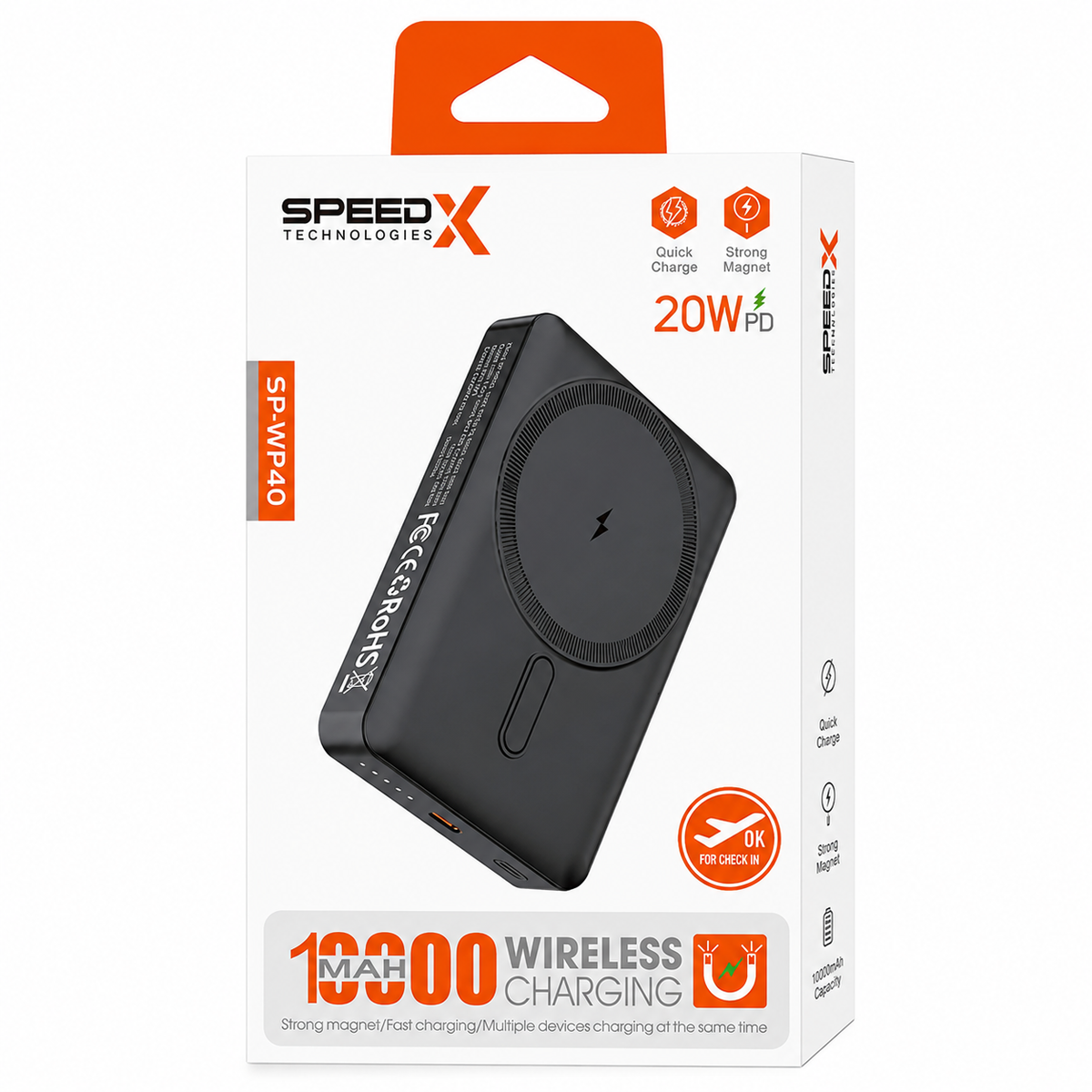 SPEED-X SP-WP40 10000mAh Magnetic Wireless Power Bank