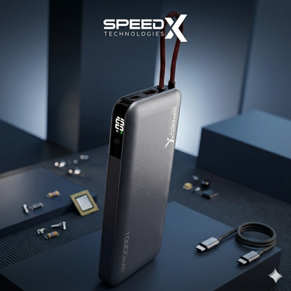 SpeedX SP-S185 — 10000mAh Power Bank, 22.5W Fast Charging
