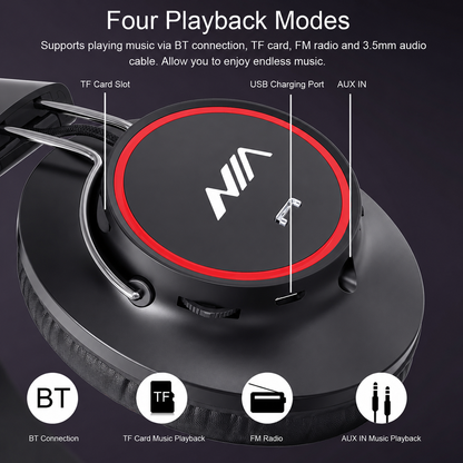 NIA S3000 Wireless Bluetooth Over-Ear Headphones