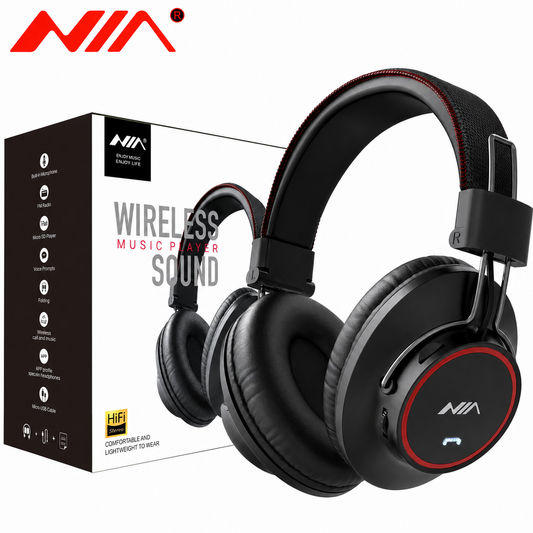 NIA S3000 Wireless Bluetooth Over-Ear Headphones