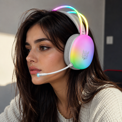 ONIKUMA X25 Pro RGB Gaming Headset with Mic - White