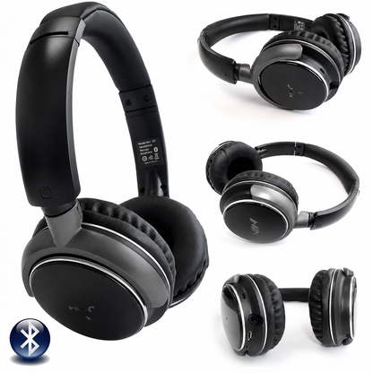 NIA Q1 Bluetooth Wireless Headphones with Microphone – Black