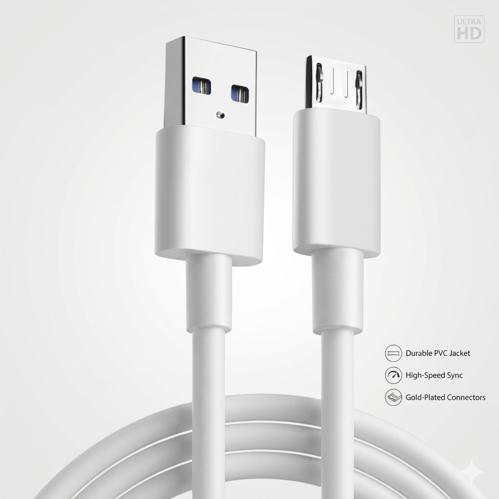USB Type-A to Micro USB Cable — Fast Charge & Data Sync